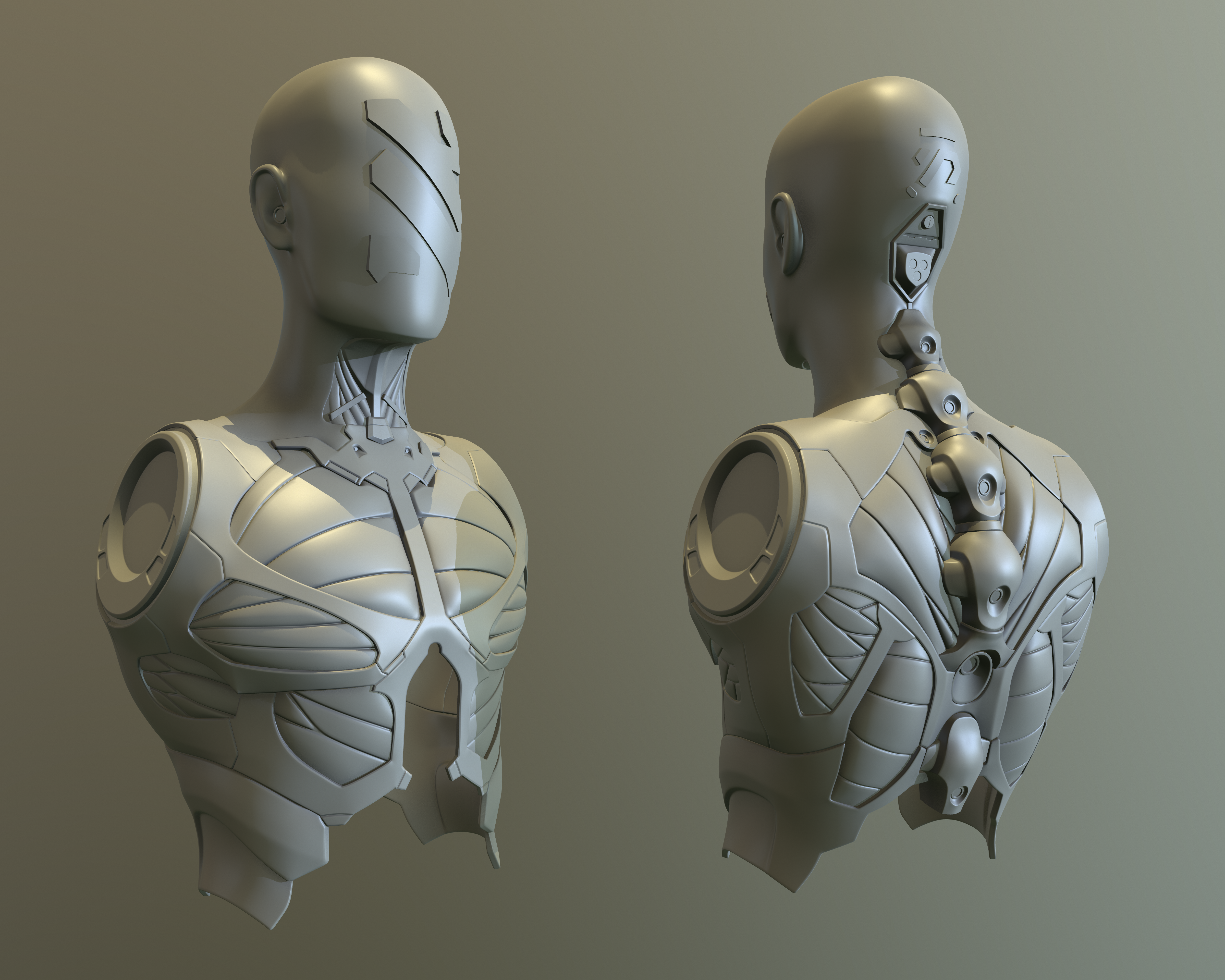 High poly 3D model of a robotic test dummy – concept by Fall Damage, modeled by Stefan Norén